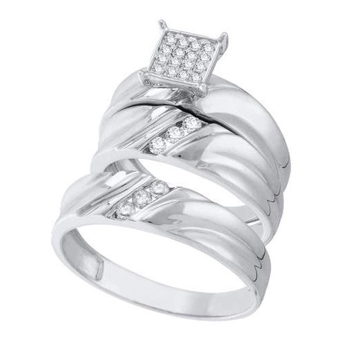0.30CT Diamond Trio Wedding Ring Set White Gold